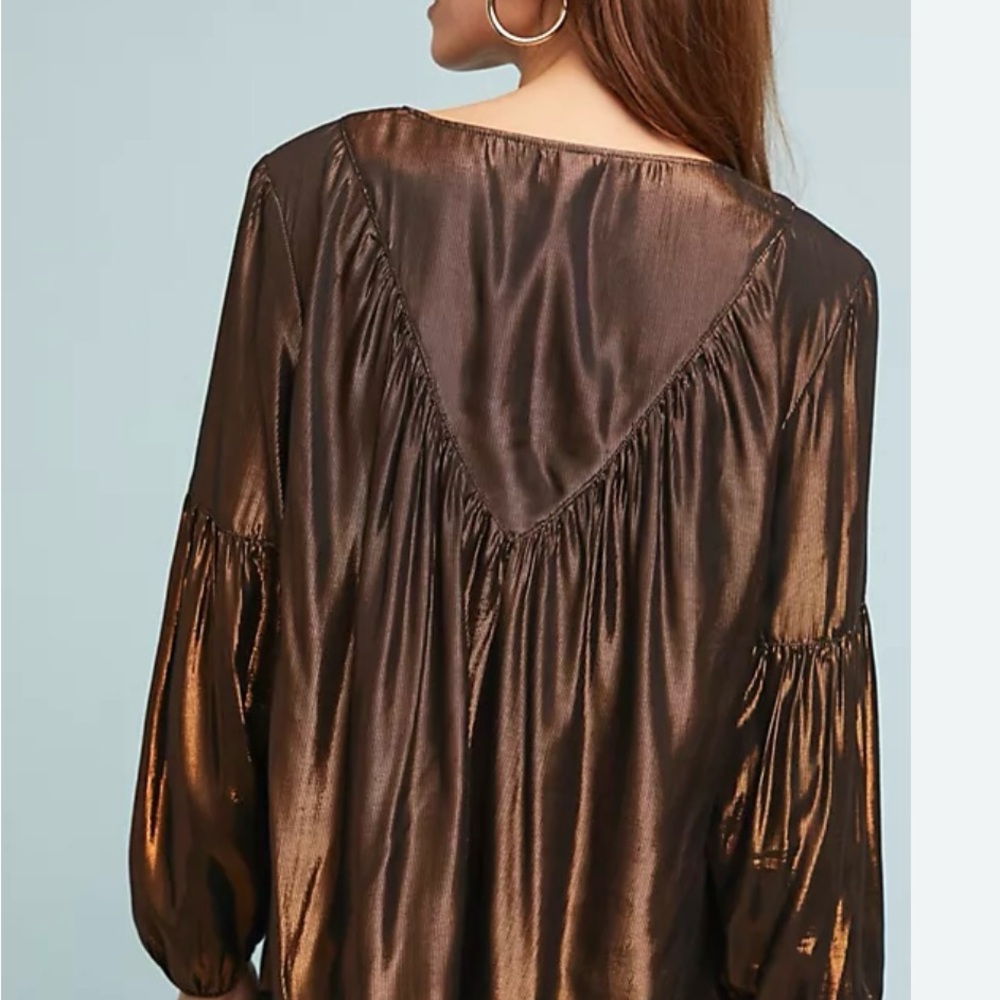 Amadi Bronz metallic blouse size XL - Picture 2 of 3